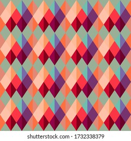 Abstract multicolored background from triangles, bright colors, seamless wallpaper