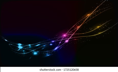 Abstract multicolored beautiful digital modern magical shiny electric energy laser neon texture with lines and waves stripes, background.