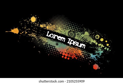 Abstract multicolored blots for text. On a dark background. Vector illustration