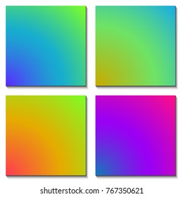 Abstract multicolored blurred background set. Modern decoration. Vector illustration
