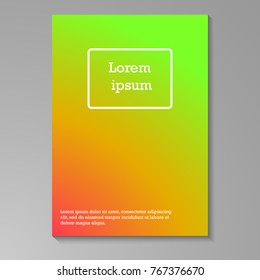 Abstract multicolored blurred brochure design template. Book design, blank, print design, journal. Brochure template. Layout vector template in A5 size
