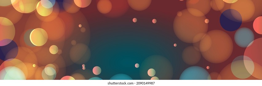 Abstract multicolored bokeh background with defocused circles and glitter. Decoration element for Christmas and New Year holidays, greeting cards, web banners, posters - Vector illustration