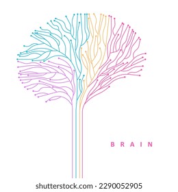 Abstract multicolored brain connections. Digital innovation illustration