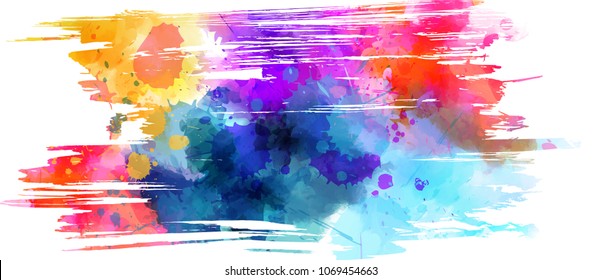 Abstract multicolored brushed grunge background