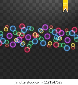 Abstract multicolored bubble effect explosion with light modern design.