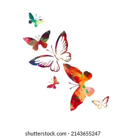Abstract multicolored butterflies. Vector illustration
