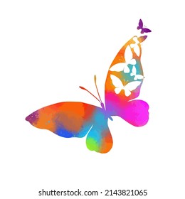 Abstract multicolored butterflies. Vector illustration