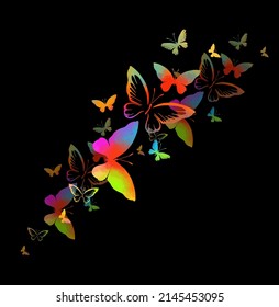 Abstract multicolored butterflies. Vector illustration