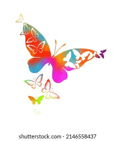 Abstract multicolored butterflies. Vector illustration