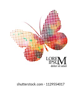 Abstract multicolored butterfly from circles