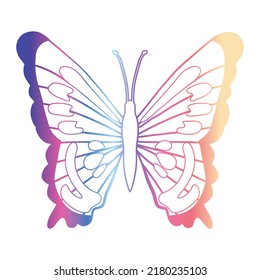 Abstract multicolored butterfly on a white background. Vector illustration