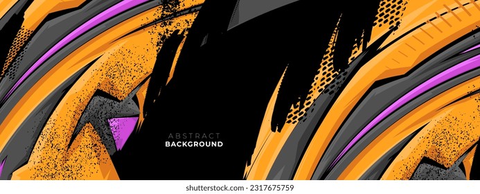 Abstract multicolored car decal wrap shape geometric design vector. vector banner design