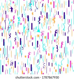 Abstract multicolored chaotic stroke mottled background. Seamless pattern.