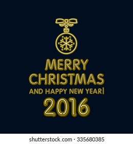 Abstract multicolored Christmas ball on black background. Vector eps10 illustration art merry christmas and happy new year