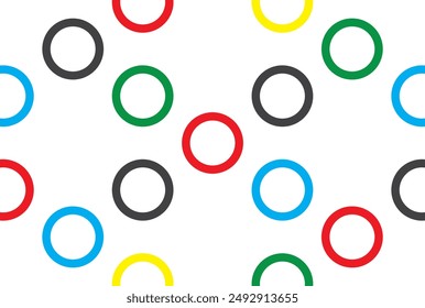 Abstract multicolored circles background on white background. Vector graphics.