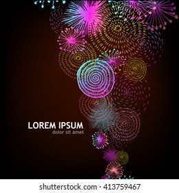 Abstract multicolored circles firework. Vector