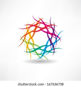 abstract multicolored circles icon