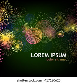 Abstract multicolored circles salute. Vector