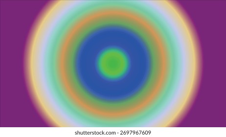Abstract Multicolored Concentric Circles Glowing with Light and Radiating Vibrance with a Playful Gradient and Depth Perception