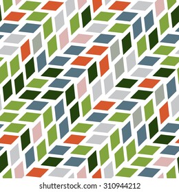 Abstract multicolored dashed stroke zigzag background. Seamless pattern.