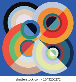 
Abstract, multicolored, decorative background. Repeating round elements.
