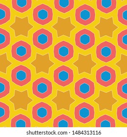 Abstract multicolored decorative seamless geometric pattern, background