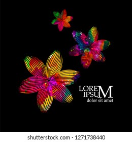 Abstract multicolored elegant flower. Vector