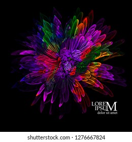 Abstract multicolored elegant flower. Vector