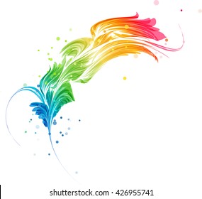 Abstract multicolored element, stylized design object on a white background