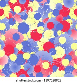 Abstract multicolored festive background in the form of expressive drops of paint. Seamless texture