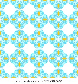 Abstract multicolored figures on a white background, seamless pattern, vector