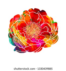 Abstract multicolored flower. Vector