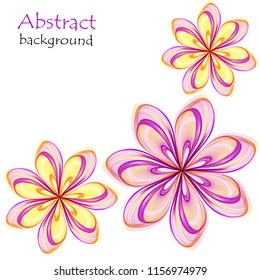 Abstract multicolored flowers on a white background