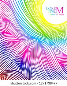 Abstract multicolored frame of lines. Background for text. Vecto