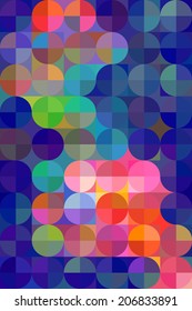 Resumen de fondo geométrico multicolor con círculos. Vector