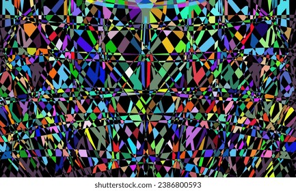 Resumen de fondo geométrico multicolor a partir de cuadrilaterales. Diseño colorido y luminoso. Textura mosaica. Efecto de vidrio manchado. Ilustración vectorial EPS 10.