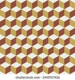 Abstrakte, mehrfarbige geometrische Würfel. Sandnahtloses Muster. Perfekte Farbkombination, Hintergrund.