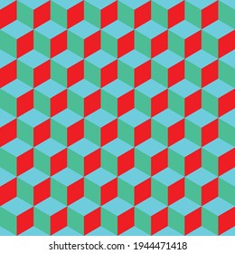 Abstract multicolored geometric cubes. Seamless pattern. Perfect color combination background.