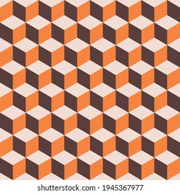 Abstract multicolored geometric cubes. Seamless pattern. Perfect color combination background.