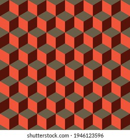 Abstrakte, mehrfarbige geometrische Würfel. Nahtloses Muster. Perfekte Farbkombination, Hintergrund.