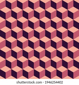 Abstrakte, mehrfarbige geometrische Würfel. Nahtloses Muster. Perfekte Farbkombination, Hintergrund.