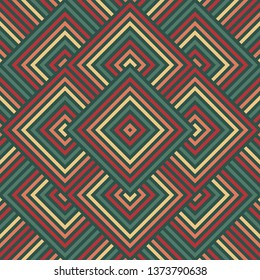 Abstract multicolored geometric pattern with squares.Bright seamless background for modern design in retro style.Universal vector texture.