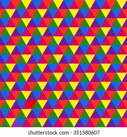 Abstract multicolored geometric seamless pattern of triangles