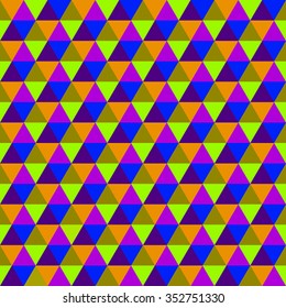 Abstract multicolored geometric seamless pattern with triangles