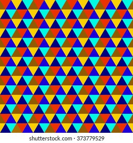 Abstract multicolored geometric seamless pattern of triangles