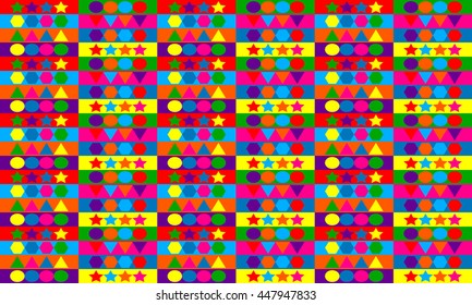 Abstract multicolored geometric seamless pattern for texture or background