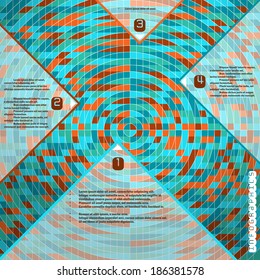 Abstract multicolored geometric vector background with elements of infographics. Place for your text. Perfect for corporate design.