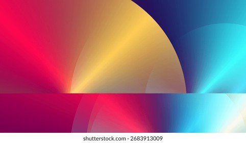 Abstractas círculos brillantes multicolores con textura de superficie brillante. Fondo de Vector geométrico