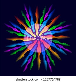 abstract multicolored gradient fractals fire circle. Vector Illustration