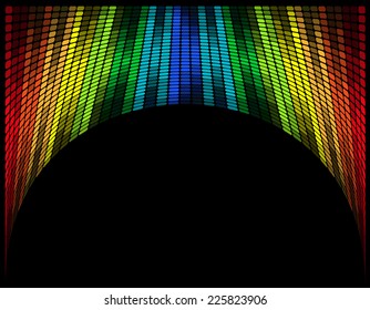 abstract multicolored graphic equalizer vector illustration isolated on black background